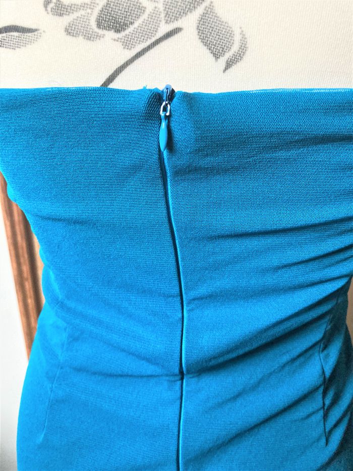 Robe bustier de fêtes bleu canard taille 38/40 - photo numéro 6