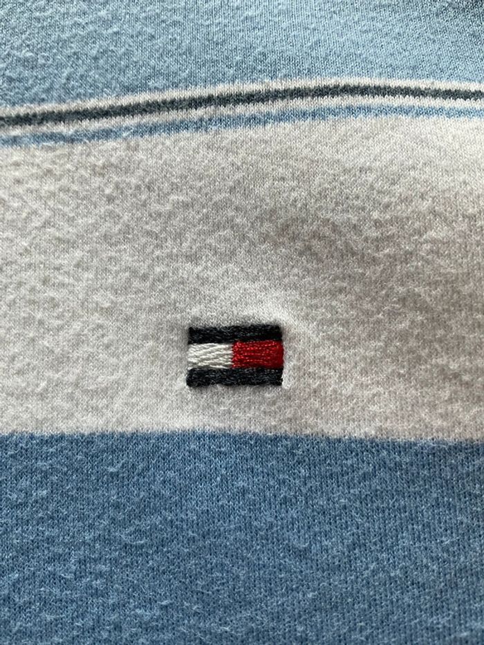 Polo bleu ciel et blanc pour homme Tommy Hilfiger taille L 029 - photo numéro 3