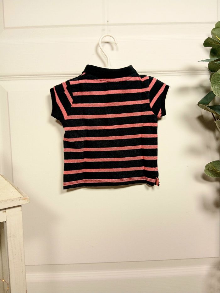 Polo bébé garçon KIABI – 3 mois – Rayé noir et rose - photo numéro 2