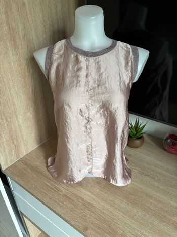 Débardeur satiné vieux rose Zara taille S