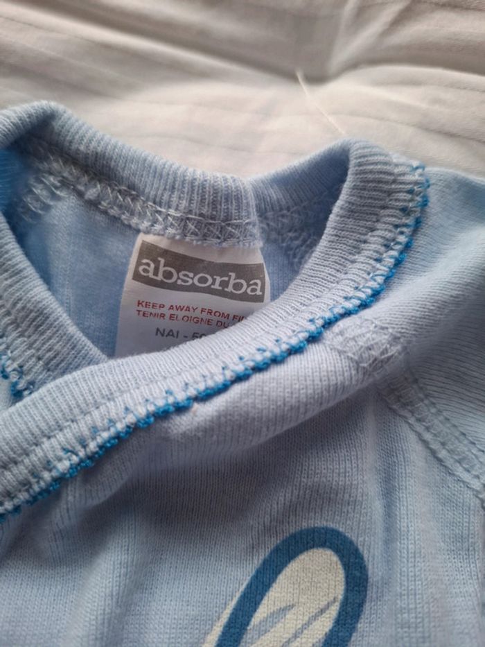 Bodies bébé absorba manches longues. Nouveau né. 1M . Blue. Absorba - photo numéro 2