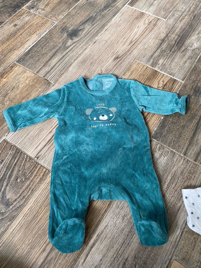 Pyjama ourson vert 1 mois - photo numéro 2