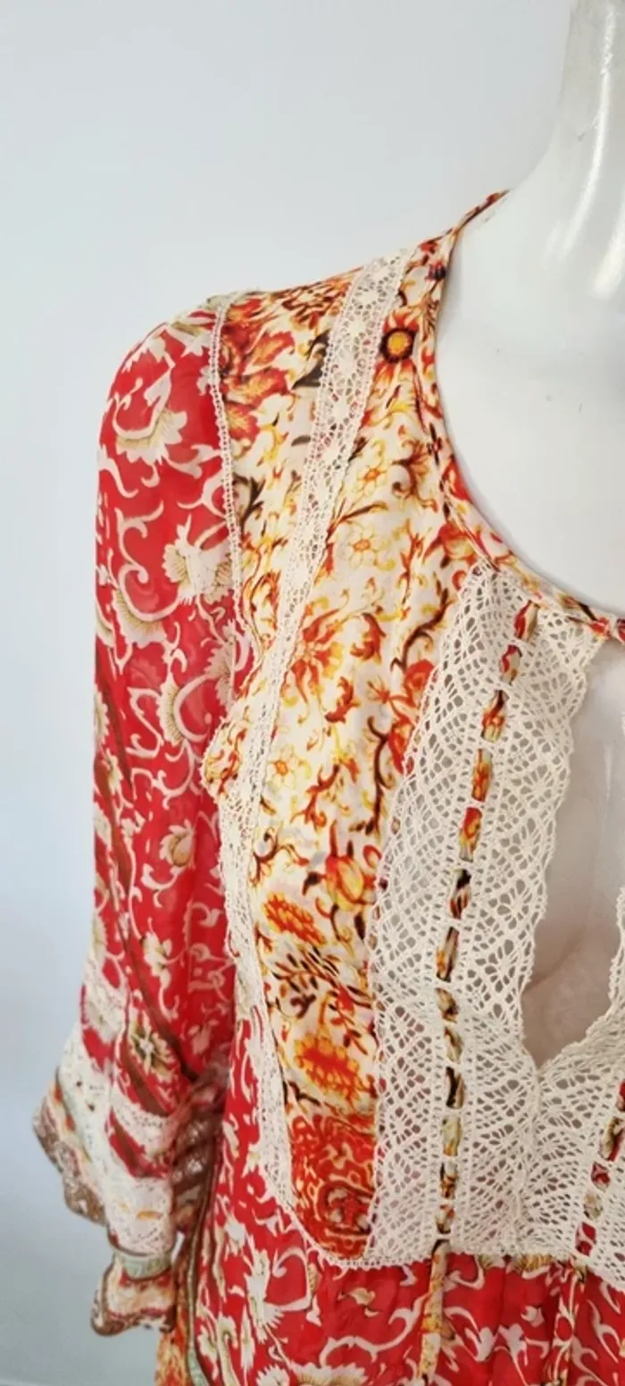Blouse imprimée bohème rouge hale bob 38 - photo numéro 6