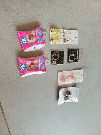 Lot bijoux charm boucles d'oreilles pendentif perle créole