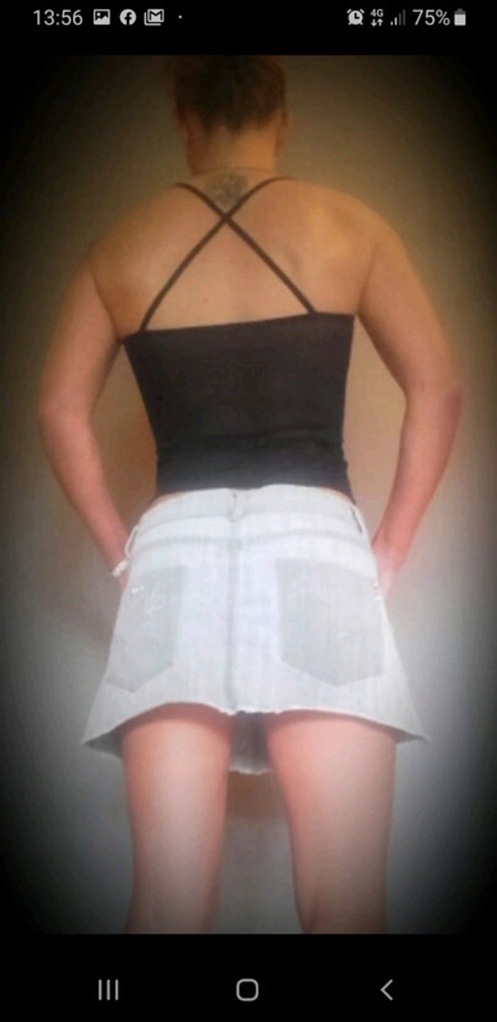 Mini jupe en jeans femme sexy avec strass taille 40 Jennyfer - photo numéro 4