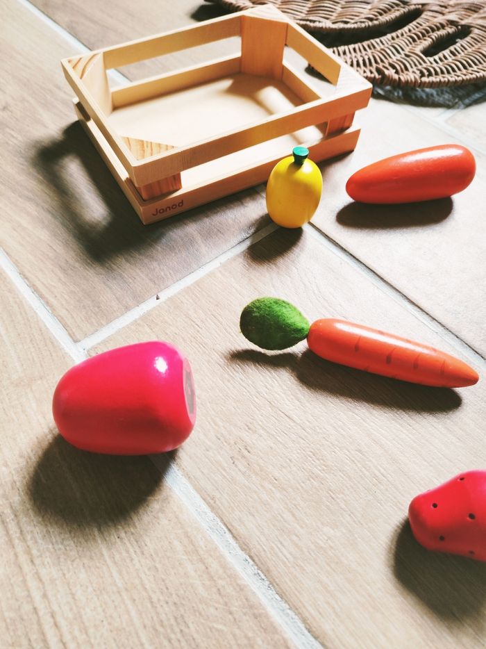 🍎Dinette petite cagette divers fruits et légumes en bois marque Janod - photo numéro 4