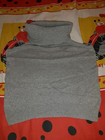 Pull sans manche gris