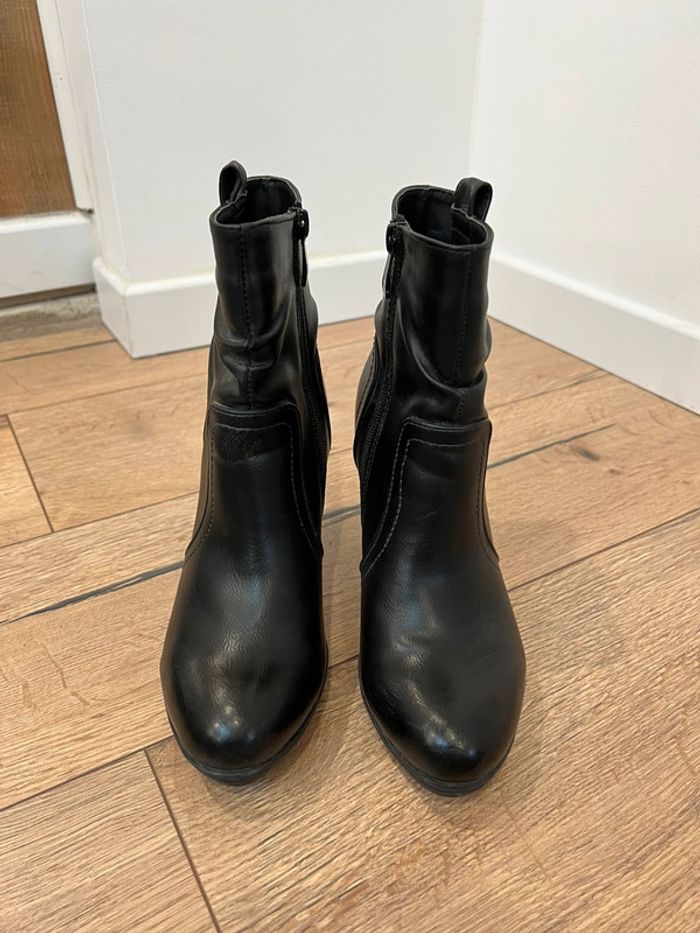 Paire de bottines noires simili cuir 37 - photo numéro 4