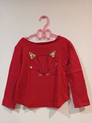 T-shirt fushia manches longues 4ans