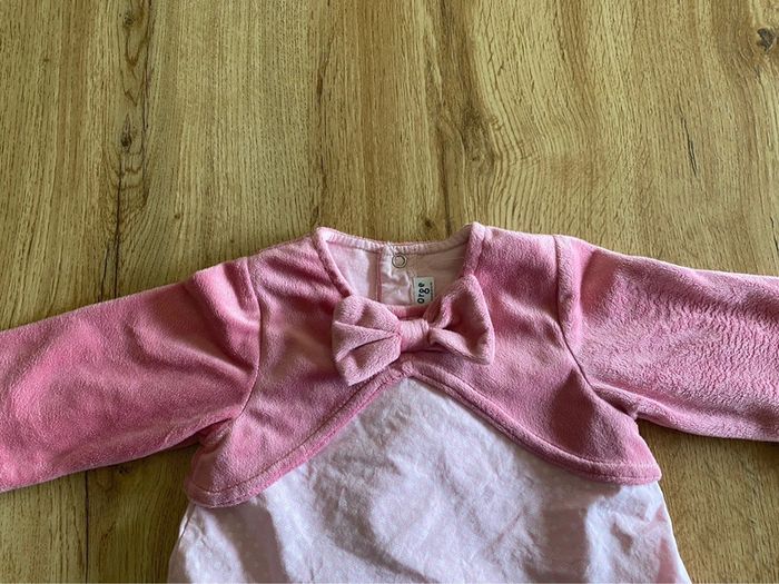 Superbe robe rose à volants manches longues sucre d orge 6 mois - photo numéro 3