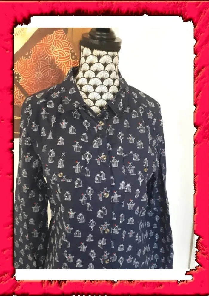 Chemise a motif manches retroussables taille 38 - photo numéro 2