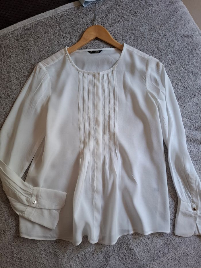 Blouse Massimo Dutti t.36-38 coton/soie quasi neuve, dimensions disponibles - photo numéro 3
