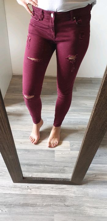 Jeans troué Bordeaux