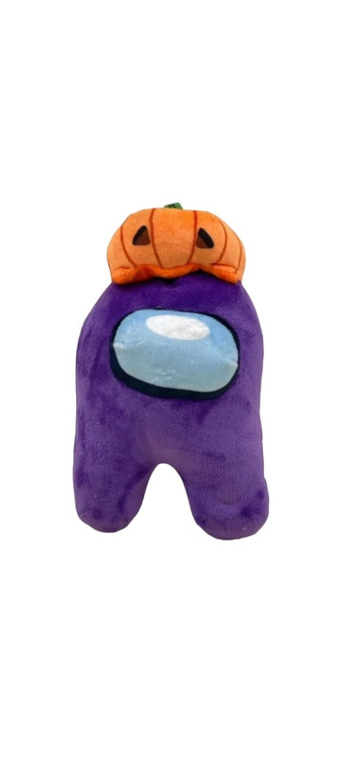 Peluche Among Us Mauve avec chapeau de citrouille 20 cm Toikido neuf