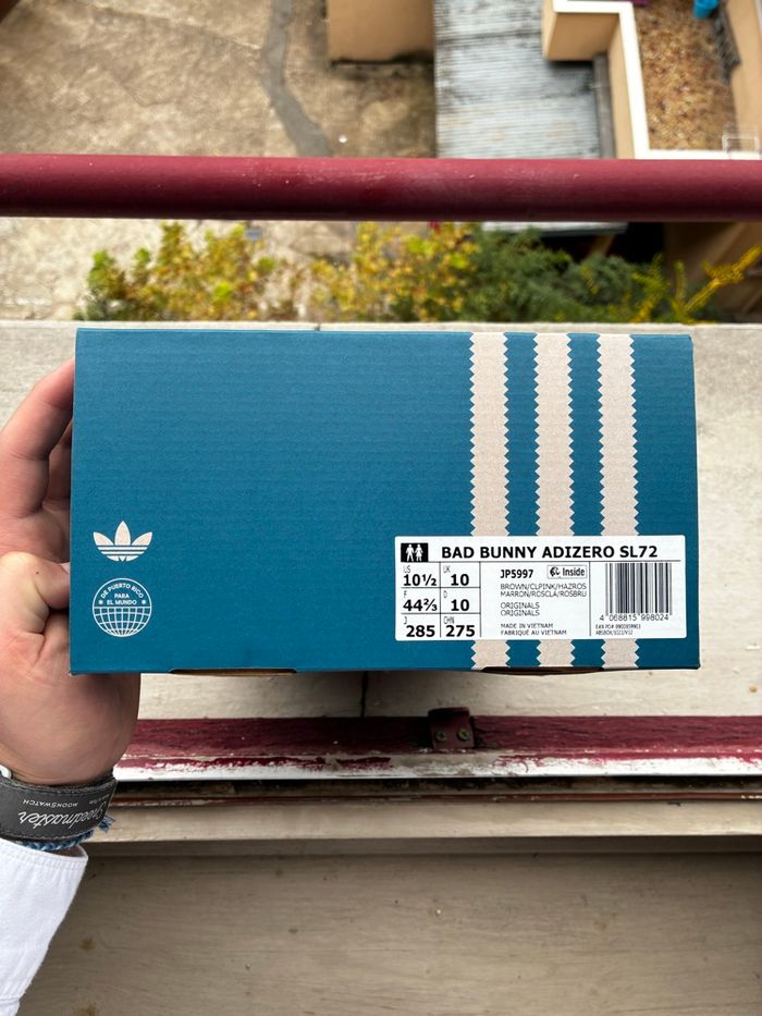 Adidas x Bad Bunny Adizero SL 72 Brown/Clear Pink/Hazy Rose - Taille 44 2/3 - Neuves - photo numéro 9