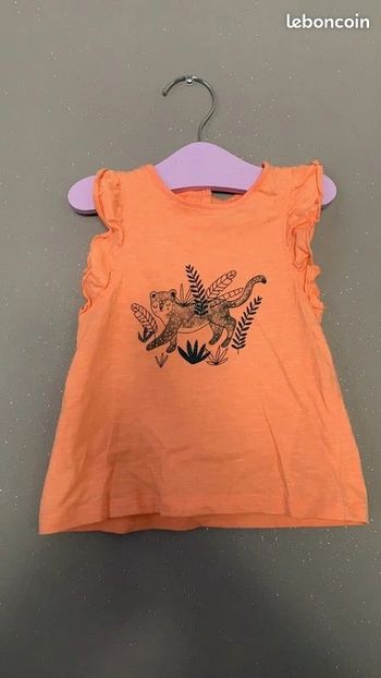 Haut T-Shirt orange Vertbaudet T2 ans