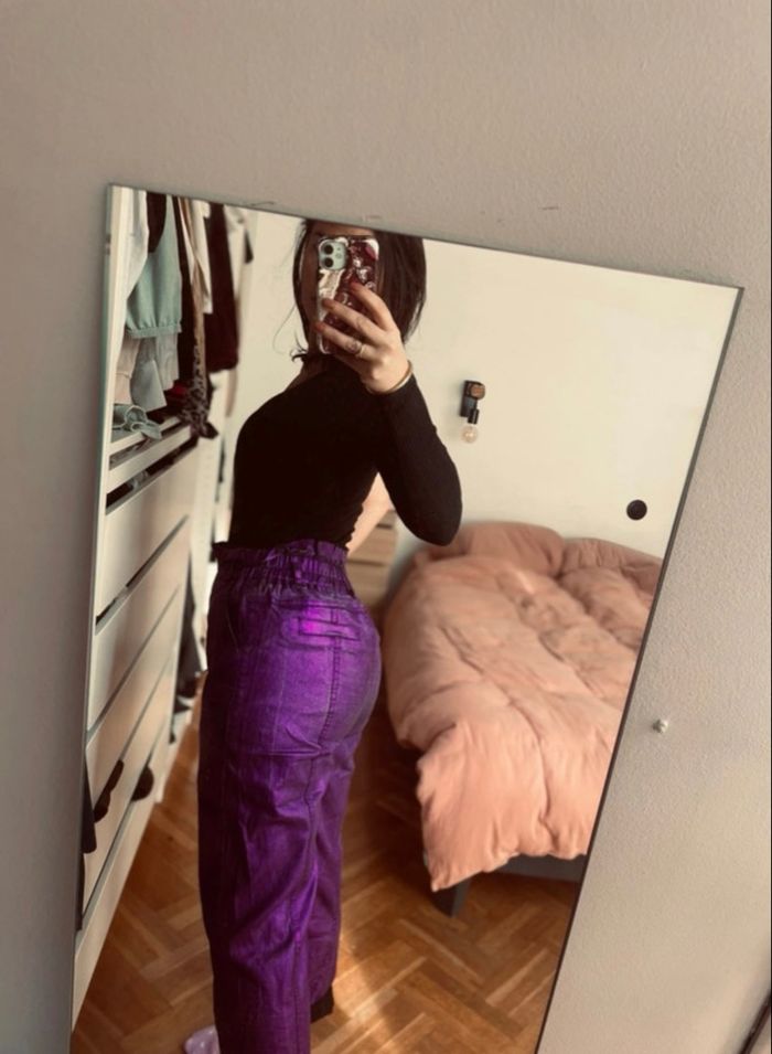 Pantalon métallisé violet T38 - photo numéro 9