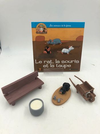 Livre + figurines Altaya les animaux de la ferme N•52 le rat, la souris et la taupe