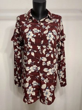Chemise longue fleurie femme M/L neuve étiquetée