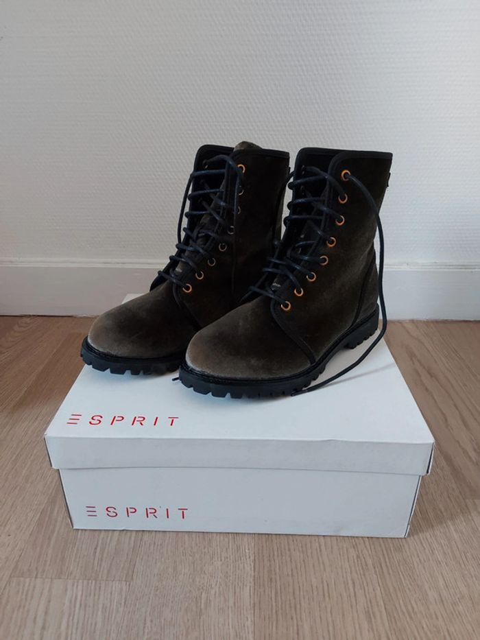 Esprit Bottines Kaki Foncé - photo numéro 6
