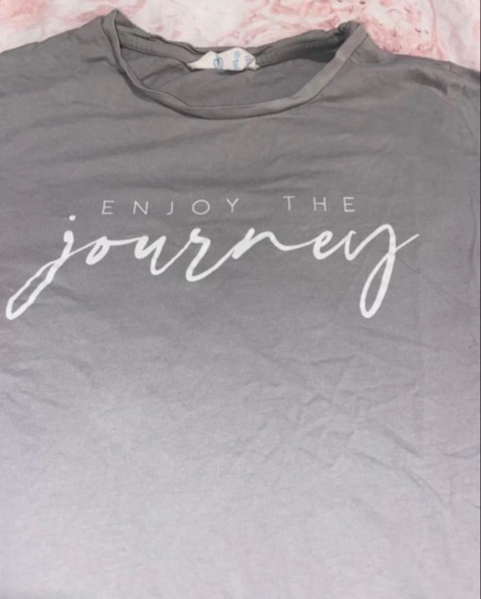 T-shirt gris enjoy blanc s - photo numéro 2