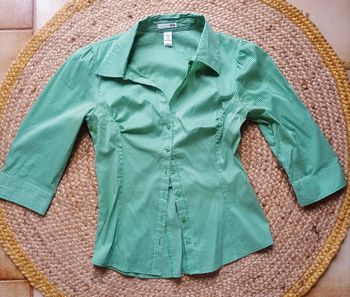 Chemise rayée vert et blanc H&M