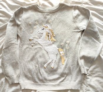 Sweat fin à sequins réversible fille 7-8 ans / Primark
