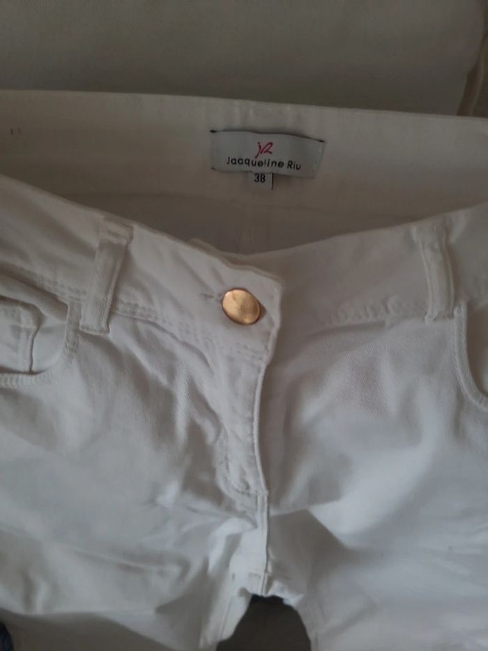 Pantalon blanc Jacqueline riu 38 7/8eme - photo numéro 2