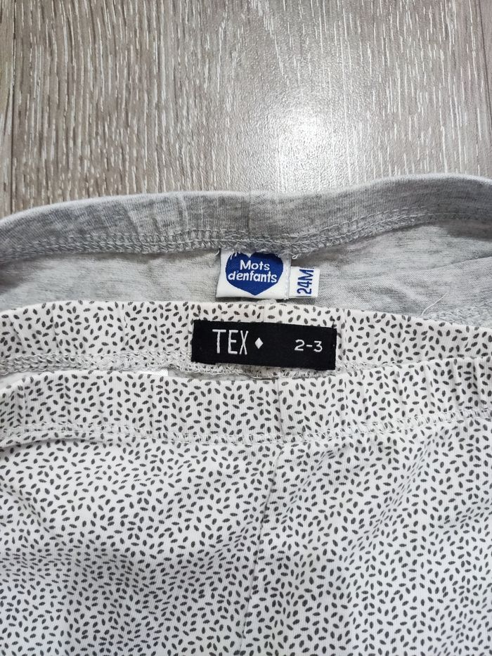 Lot 1 legging et 1 legging court, bébé filles 2 ans - photo numéro 4