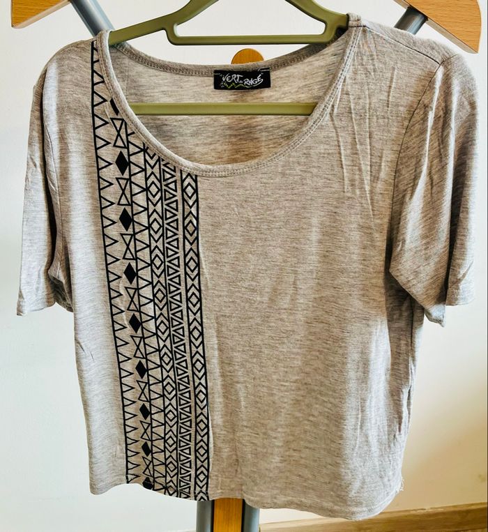 T-shirt gris chiné Vert de Rage - Taille S/36 - Très bon état - photo numéro 3