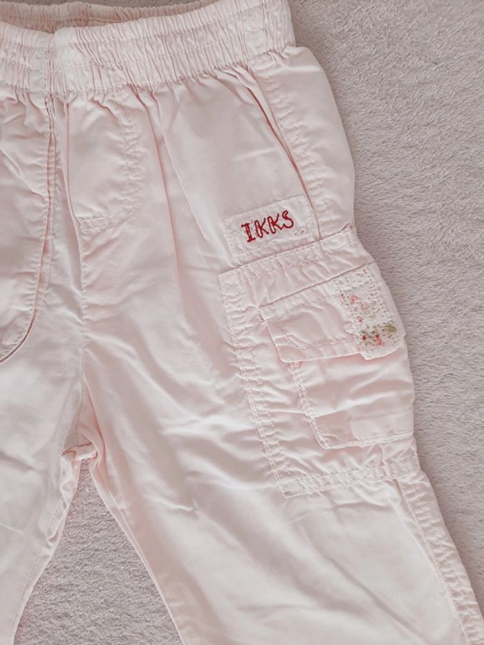 Pantalon en coton rose clair IKKS 6 mois - photo numéro 2