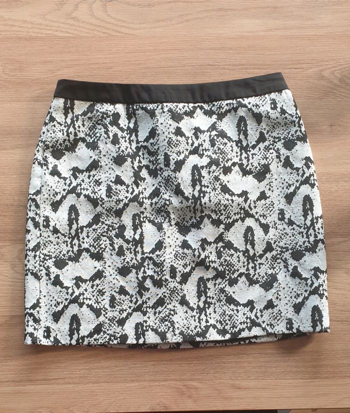 Jupe droite imprimé python, taille 34, Morgan