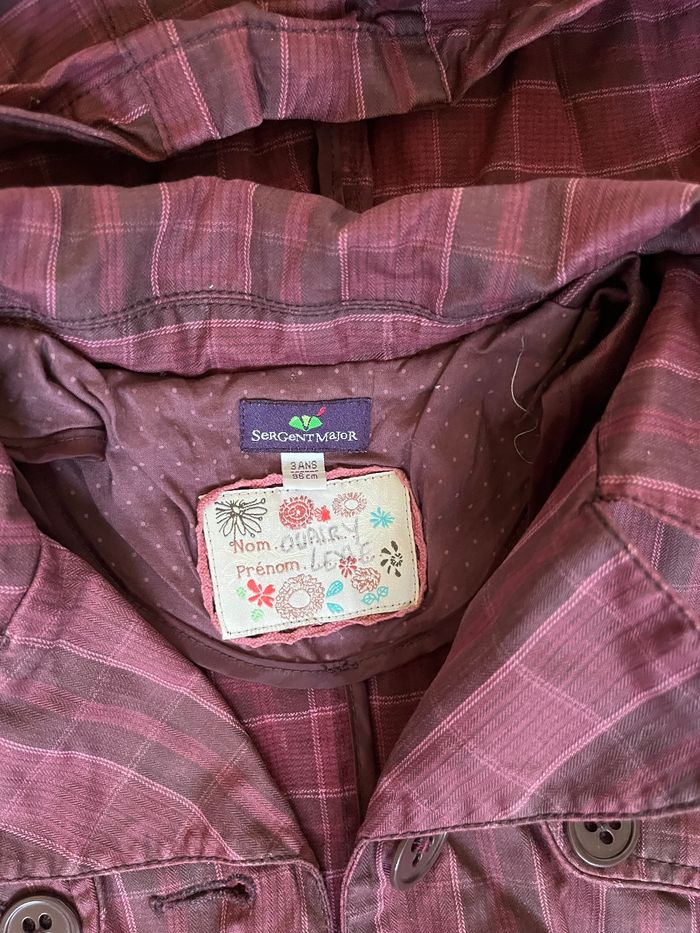 Veste fille sergent Major 3 ans bordeaux en très bon état - photo numéro 3