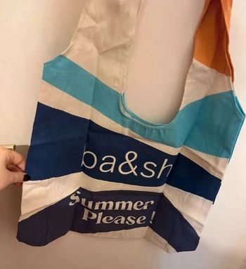 Tote bag sac bag bash beige bleu orange summer