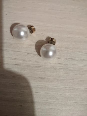 Boucles d'oreilles devant derrière perle et diamant