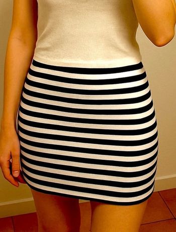 Jupe mariniere blanc marine xs h&m