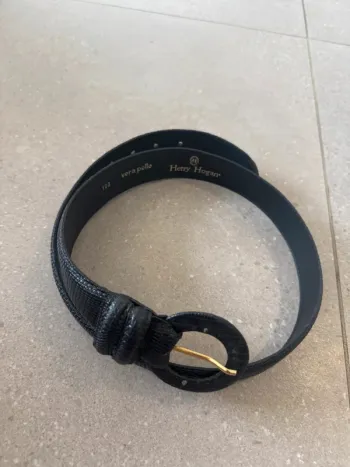 Ceinture noire Herry Hogan en cuir, bon état, taille 100cm