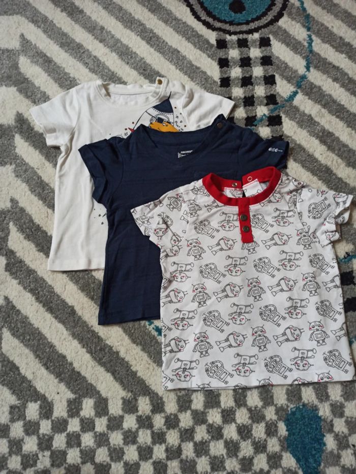 Lot de 3 t-shirts manches courtes NEUFS-9 MOIS