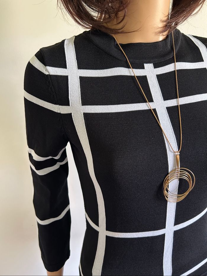 Pull noir et blanc avec manches 3/4 Morgan taille XS jamais porté - photo numéro 4