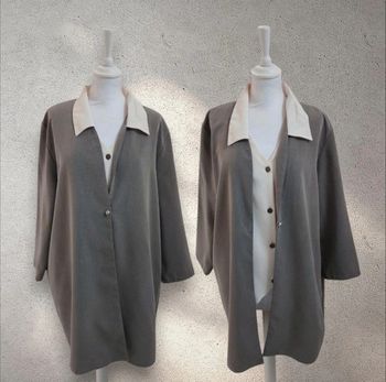 Veste chemise surchemise blazer fluide 2 en 1 46-48