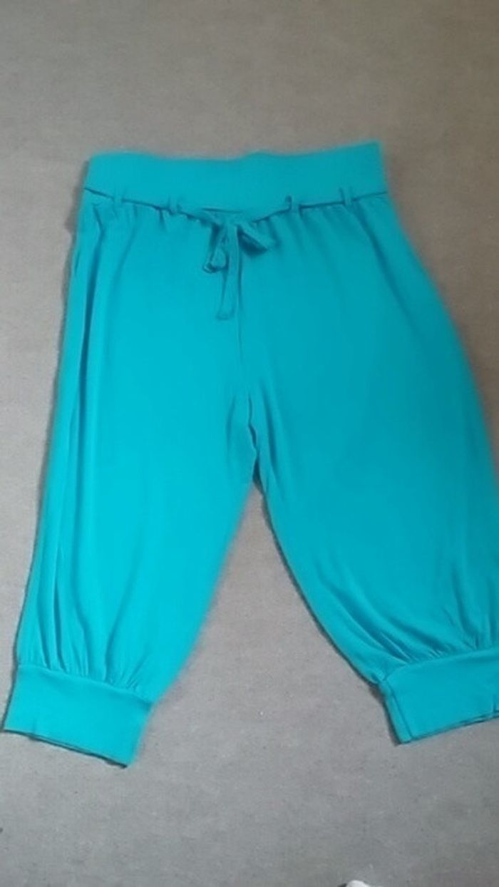 Pantacourt bleu vert