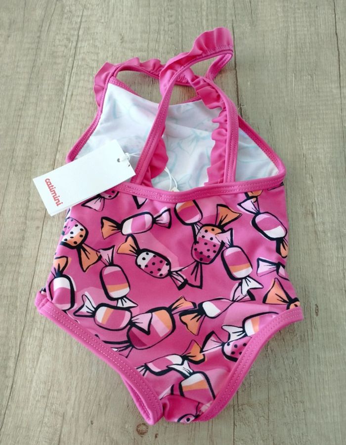 Maillot de bain fille 1 pièce rose bonbons 🍬 taille 6 mois Catimini - photo numéro 2