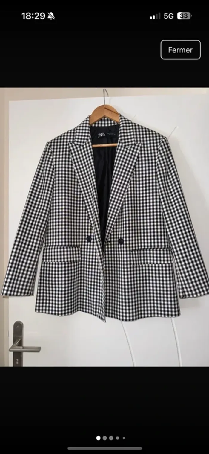 Blazer à carreaux Zara
