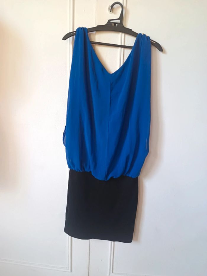 💎robe 👗 Pimkie t xs 34 s 36 noir bleu indigo avec voile confort été tendance - photo numéro 3