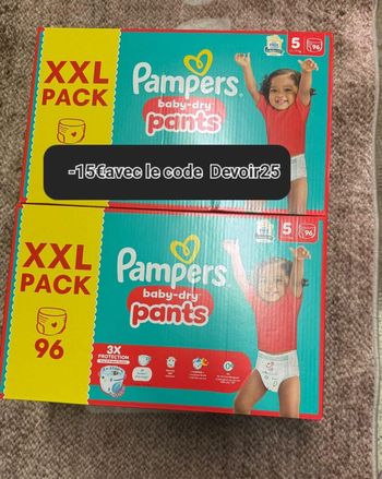 2 carton de couches Pampers taille 5