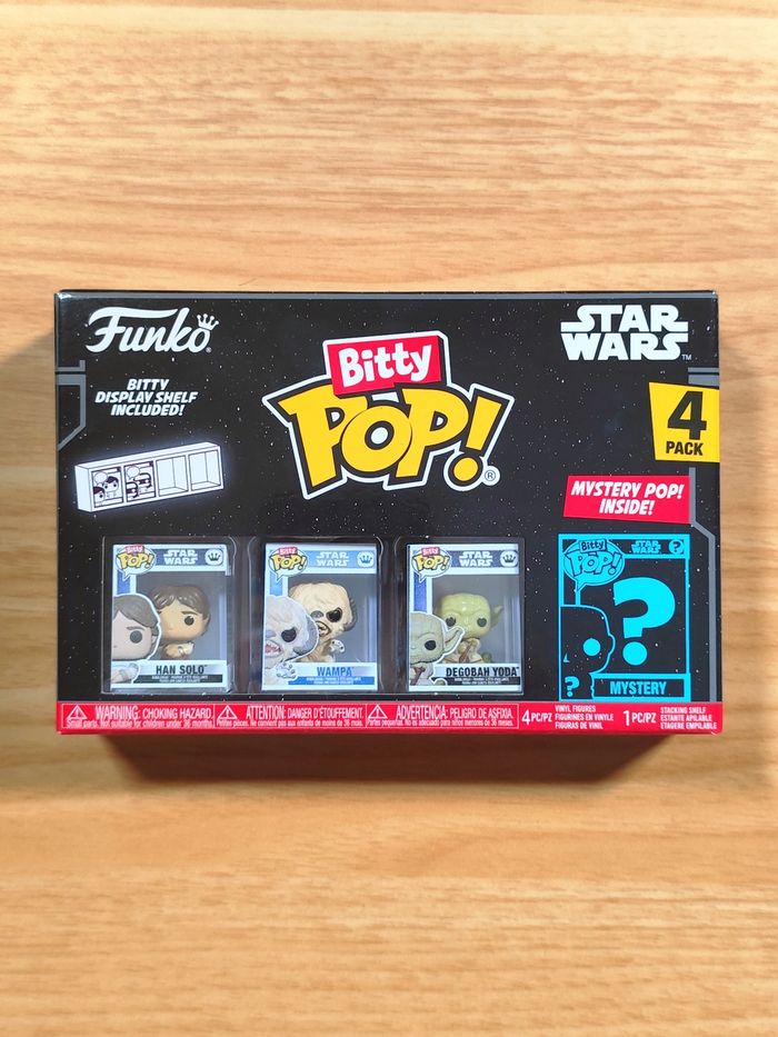 Boîte Funko Bitty Pop! Star Wars - Pack de 4 Figurines (Han Solo, Yoda...)