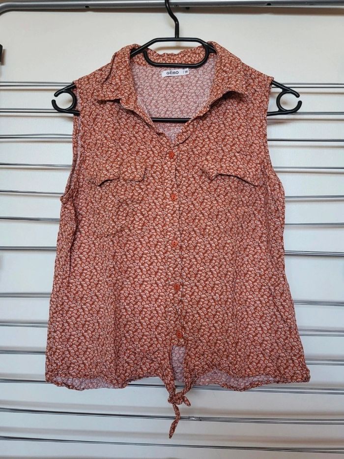 Chemisier marron à motif