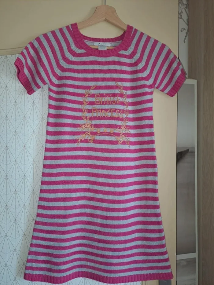 Robe fille comme neuve hiver tbe La redoute 12 ans fishia et gris