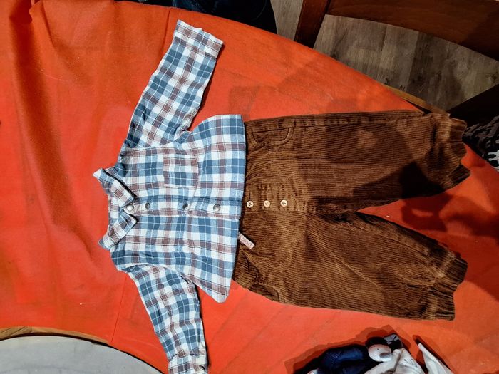 Ensemble chemise - pantalon velour - photo numéro 2