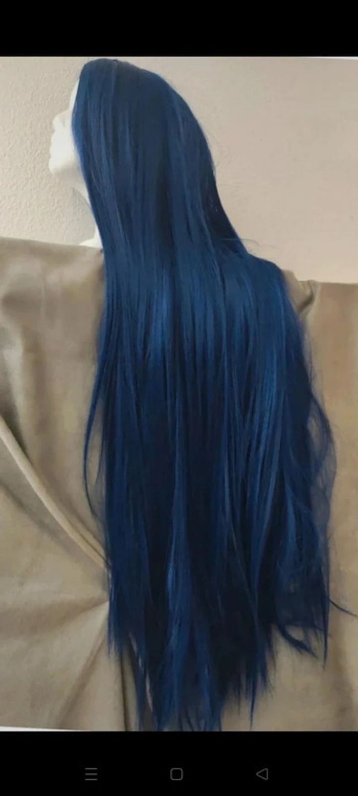 🎀 Promo 🎀 Perruque Naturelle Bleu Émeraude 1MÈTRE 🎀 - photo numéro 6